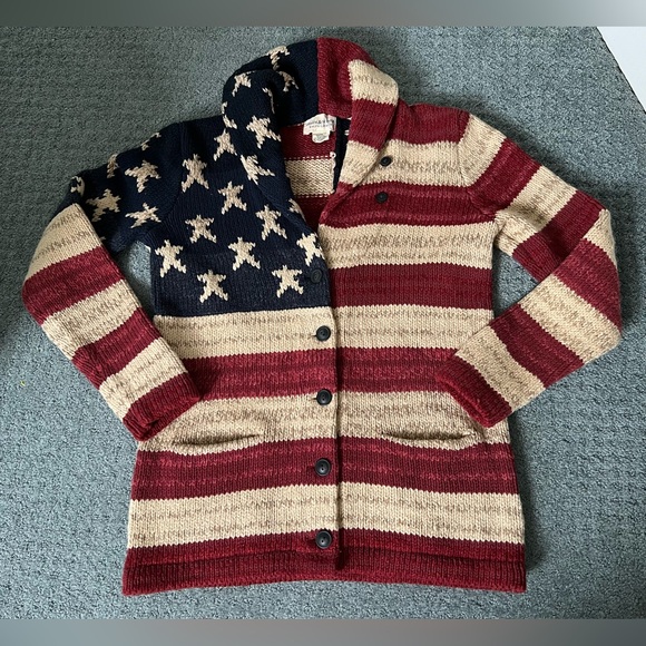 DENIM & SUPPLY RALPH LAUREN S M American Flag Sweater Cardigan Men’s Or Womens - Picture 9 of 11